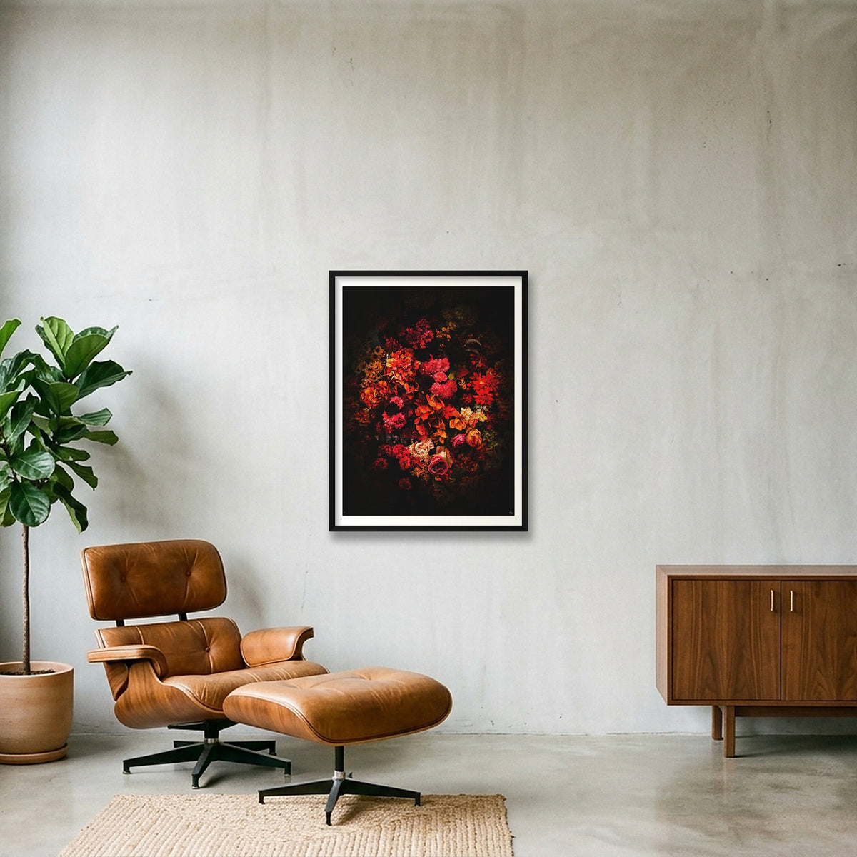 Fiery Heart — 60×80cm, 24×31" Black Frame