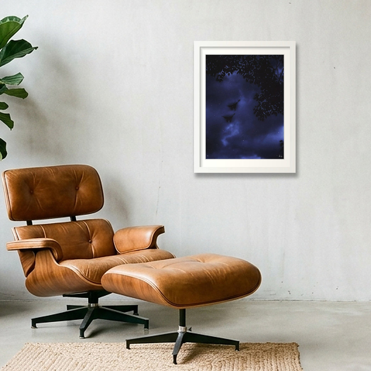 Midnight Flutters — 30×40cm, 12×16" White Frame