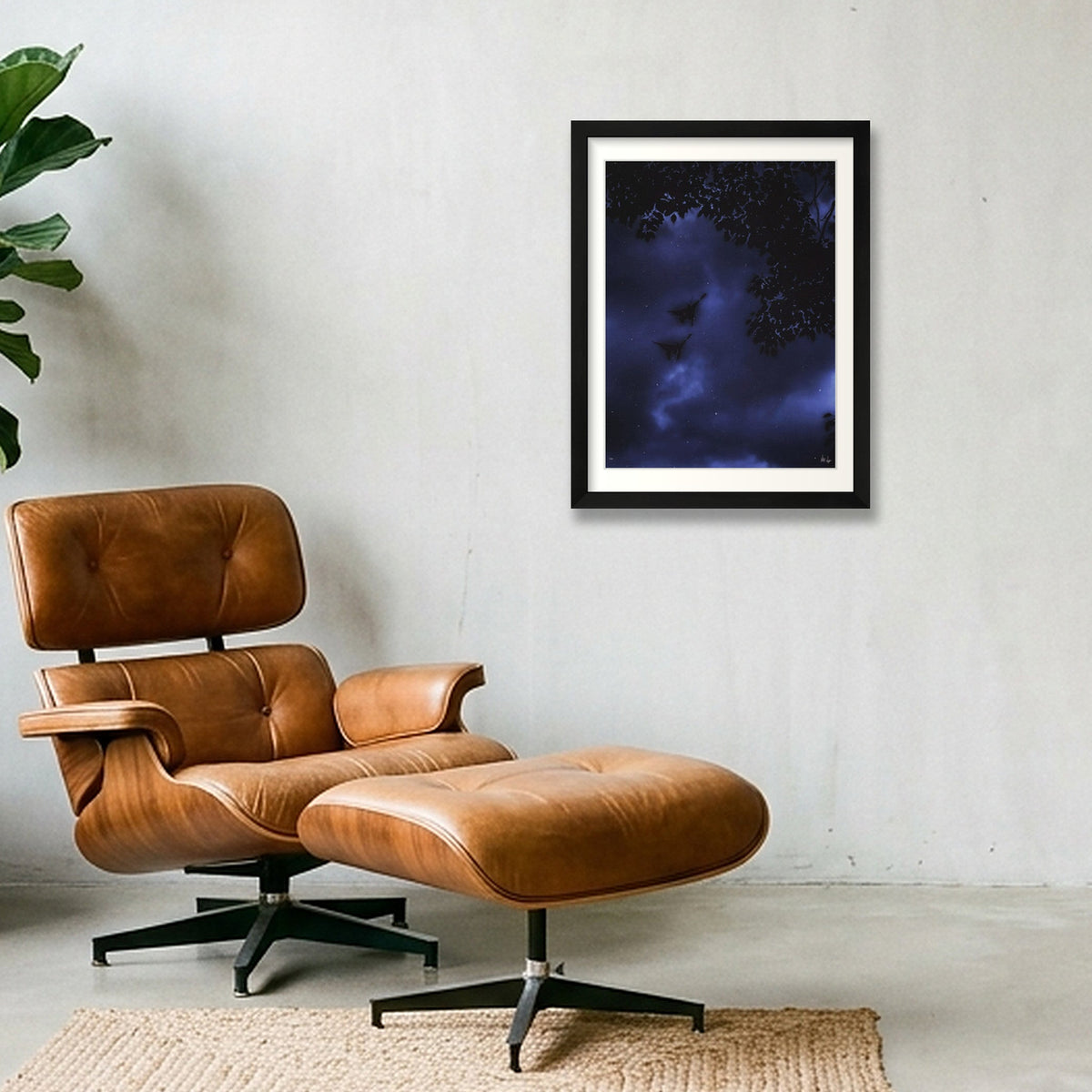 Midnight Flutters — 30×40cm, 12×16" Black Frame