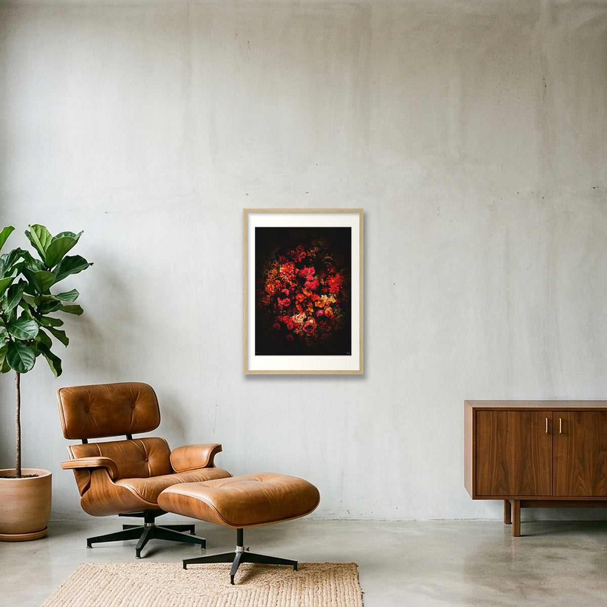 Fiery Heart — 42×59cm, 17×23" Oak Frame