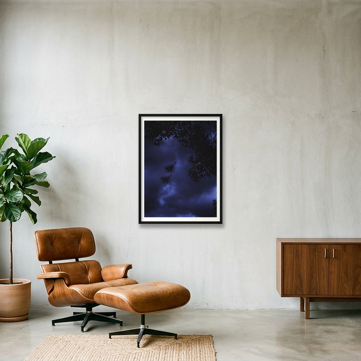 Midnight Flutters — 60×80cm, 24×31" Black Frame